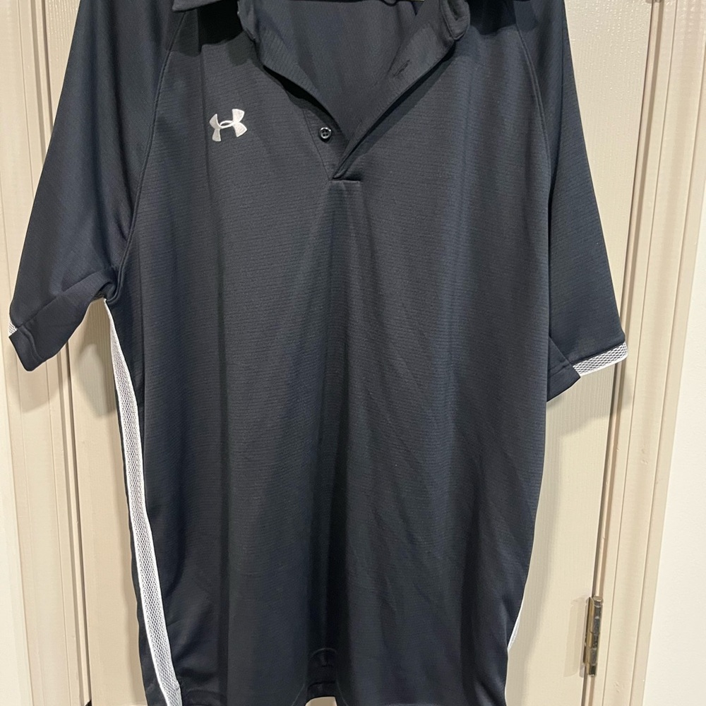 Under Armour Black Polo with White Side Panels